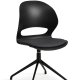 Linea spisebordsstol, med dreiefunksjon og sort stoffpute - sort PVC og sort metall
