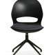 Linea spisebordsstol, med dreiefunksjon og sort stoffpute - sort PVC og sort metall