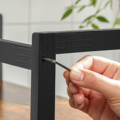 SONGMICS krydderihylde, m. 2 hylder - rustik brun og sort MDF