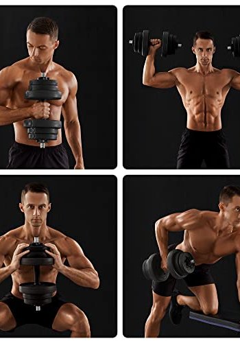 SONGMICS manual 10 kg, justerbar - svart betong og st�l (sett med 2)