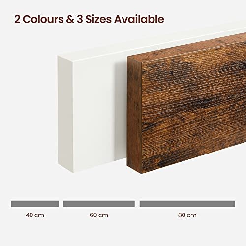 VASAGLE flytende hylle, rektangulr - brun MDF (L:40cm)