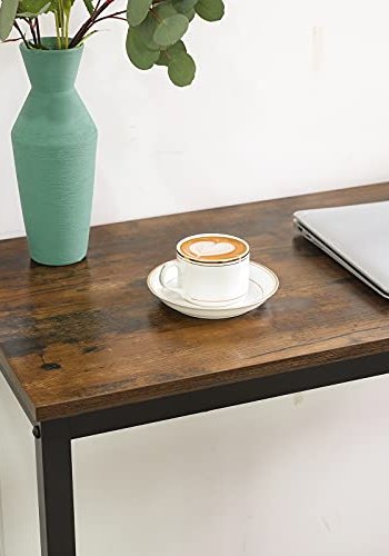 VASAGLE smalt barbord, rektangulrt - rustikk brun sponplate og sort stl (100x40)