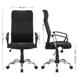 Kontorstol, m. arml�n, vippefunktion og justerbar h�jde  - sort polyester og st�l