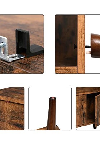 VASAGLE bokhylle, m. 2 drer og 2 hyller - rustikk brun sponplate og tre