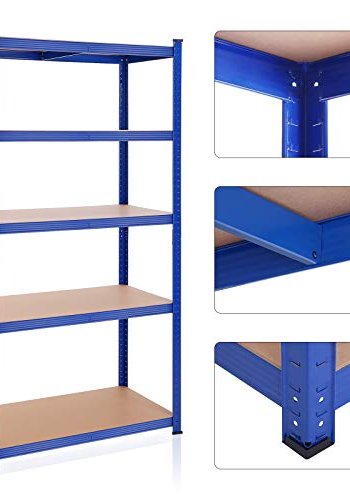 SONGMICS hylle for verktyrom, m. 5 hyller - MDF og bltt stl