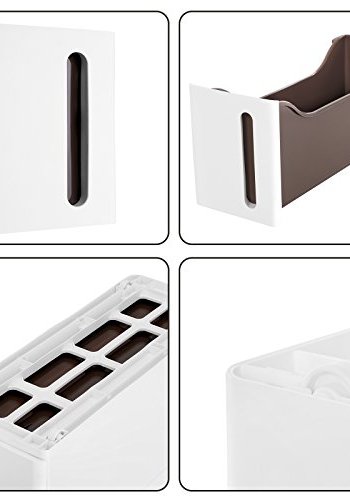 SONGMICS smalt lagertrn, m. 4 skuffer og hjul - hvit og brun polypropylen