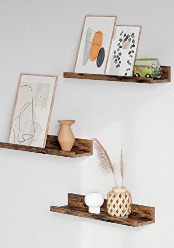 VASAGLE bildehyller - rustikk brun sponplate (sett med 3)