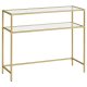 VASAGLE konsolbord, m. 1 hylde - hrdet glas og guld stl (100x35)