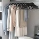 SONGMICS kleshenger, sklisikker, med knytestang og 360° roterbar krok - svart flyelsstoff (sett med 20)