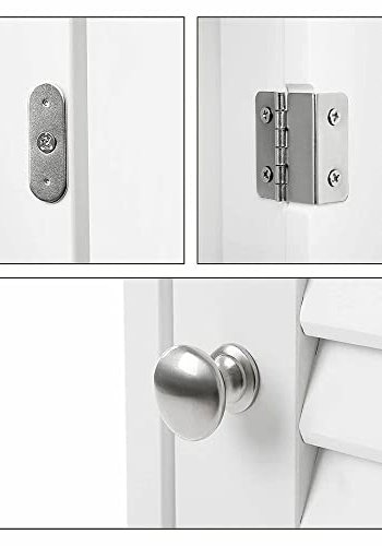 VASAGLE baderomsskap, m. 1 sprossedr, 1 hylle og 1 skuff - hvit MDF