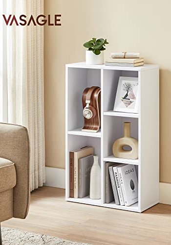 VASAGLE bokhylle, m. 5 rom - hvit sponplate