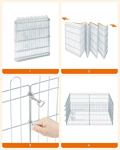 FEANDREA lekegrind for kjledyr, hunder, kaniner og hner, for innendrs og utendrs bruk - slvstl