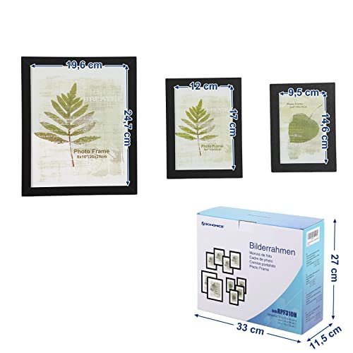 SONGMICS bilderamme - svart MDF (sett med 10)