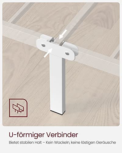 VASAGLE sengeramme, med sengegavl - hvit stl (140x190)