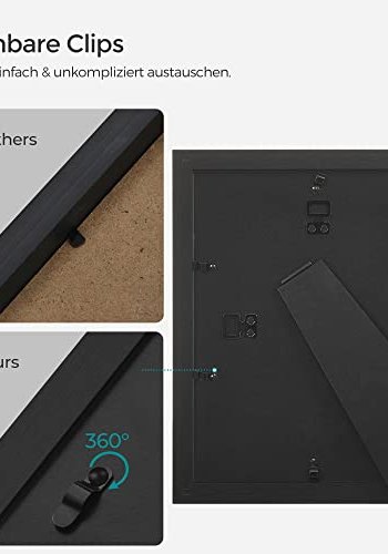 SONGMICS bilderamme - svart MDF (sett med 10)