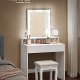 VASAGLE Schminktisch, mit Spiegel, Glühbirnen, 2 Schubladen, 3 Fächern – Spiegelglas und weiße Spanplatte (80x40)