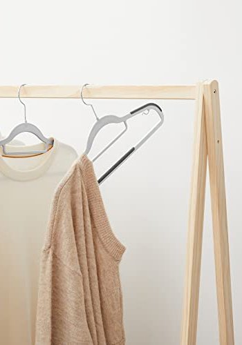 SONGMICS kleshengere, sklisikre, slv 360 svingbar krok - lys gr og mrkegr plast (sett med 30)