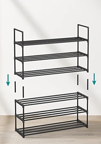 SONGMICS skohylle, m. 3 hyller - sort stl
