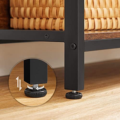 VASAGLE bokhylle, m. 4 hyller - rustikk brun sponplate og sort stl