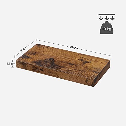 VASAGLE flytende hylle, rektangulr - brun MDF (L:40cm)