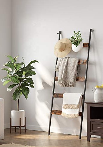 VASAGLE hndklestige - rustikk brun sponplate og sort stl