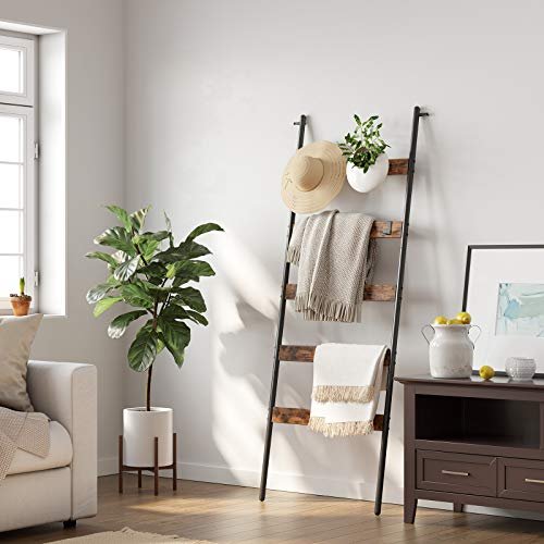 VASAGLE hndklestige - rustikk brun sponplate og sort stl