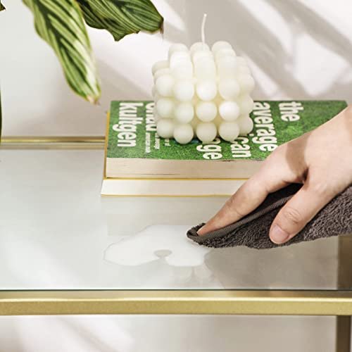 VASAGLE bokhylle, m. 4 hyller - herdet glass og gullstl