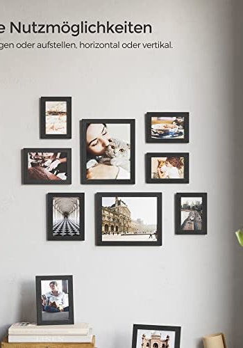 SONGMICS bilderamme - svart MDF (sett med 10)
