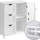 VASAGLE baderomsskap, m. 1 dr, 1 hydejusterbar hylle og 3 skuffer - hvit MDF