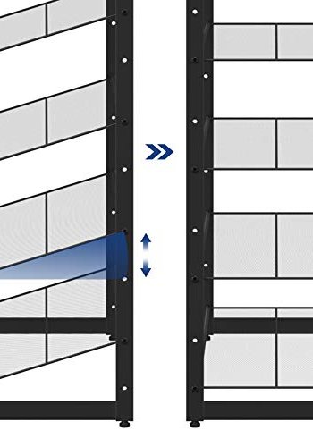 SONGMICS 12-lags skostativ, sett med 2 stablebare 6-lags skostativ, 48-60 par sko, stor kapasitet, metallnettskostativ, justerbare flate eller vinklede hyller, svart LMR12B