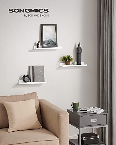 SONGMICS flytende hylle - hyglans hvit sponplate (sett med 3)