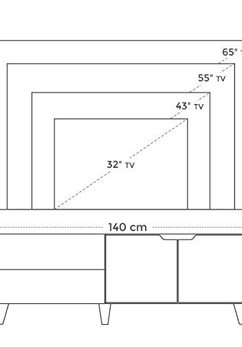 VASAGLE TV-Ständer, mit 2 Türen und 2 Regalen – rustikale braune Spanplatte (140 x 40)