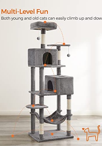 FEANDREA skrapestolpe, 6 niver, 1 stol, 2 huler, 2 Pom Poms, 1 hengekye - lysegr plysj