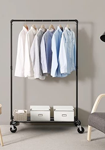 SONGMICS Heavy Duty klesstativ, m. 1 hylle og hjul - sort stl