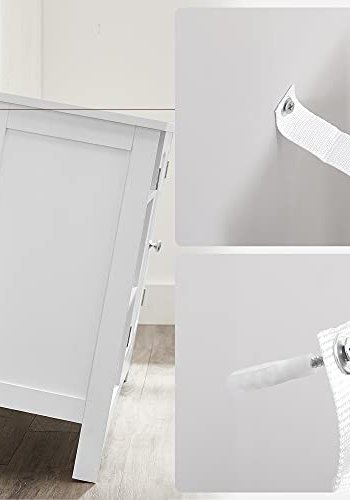 VASAGLE baderomsunderskap uten servant, m. 2 drer og 3 justerbare hyller - hvit MDF