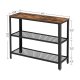 VASAGLE konsollbord, m. 2 mesh hyller - rustikk brun sponplate og sort stl (101,5x35)