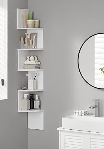 VASAGLE hjrne vegghylle - hvit sponplate