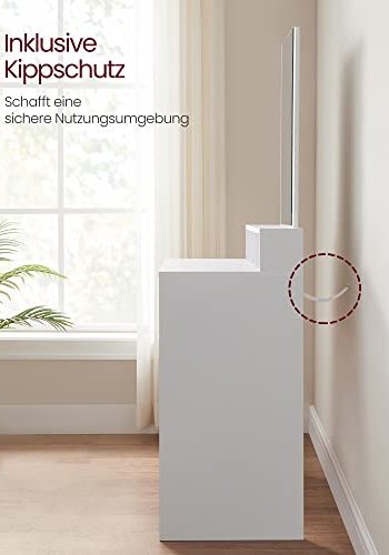 VASAGLE Schminktisch, mit Spiegel, 2 Schubladen, 3 Fächern – Spiegelglas und weißes Melamin (80x40)