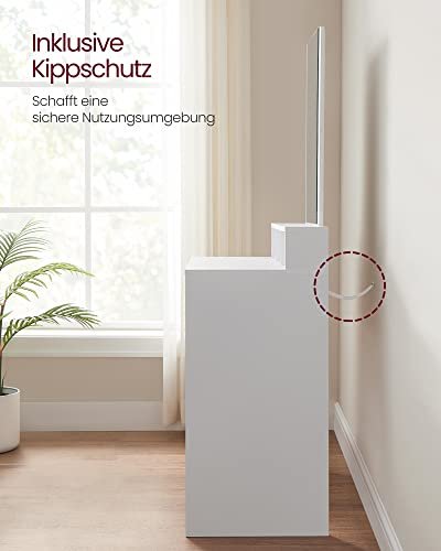 VASAGLE Schminktisch, mit Spiegel, 2 Schubladen, 3 Fächern – Spiegelglas und weißes Melamin (80x40)