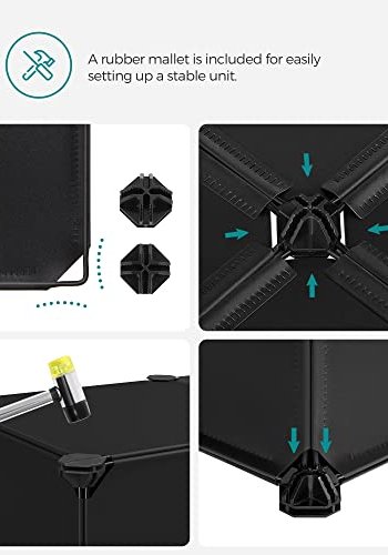 SONGMICS skostativ, stabelbar, m. 10 bokser - svart plast