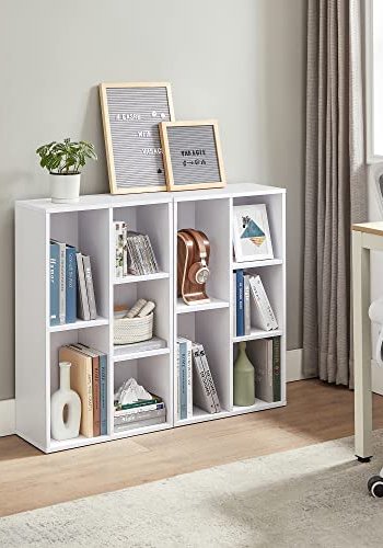 VASAGLE bokhylle, m. 5 rom - hvit sponplate