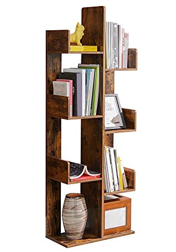 VASAGLE bokhylle, m. 8 rom - rustikk brun sponplate