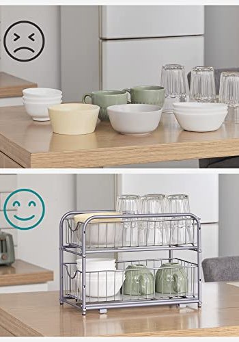 SONGMICS organizer 2 uttrekkbare skuffer for skap, stables - slv stl