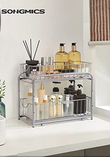 SONGMICS organizer 2 uttrekkbare skuffer for skap, stables - slv stl