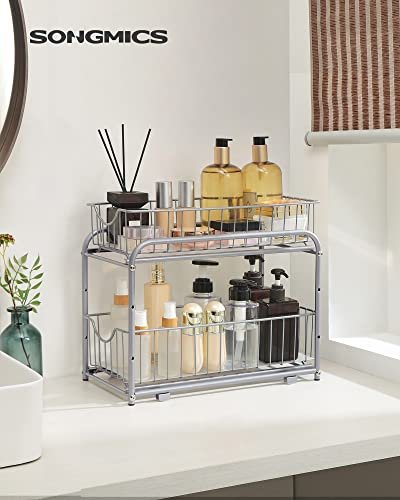 SONGMICS organizer 2 uttrekkbare skuffer for skap, stables - slv stl