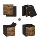 SONGMICS oppbevaringsboks, sammenleggbar - rustikk brunt og svart stoff og papp (sett med 6)