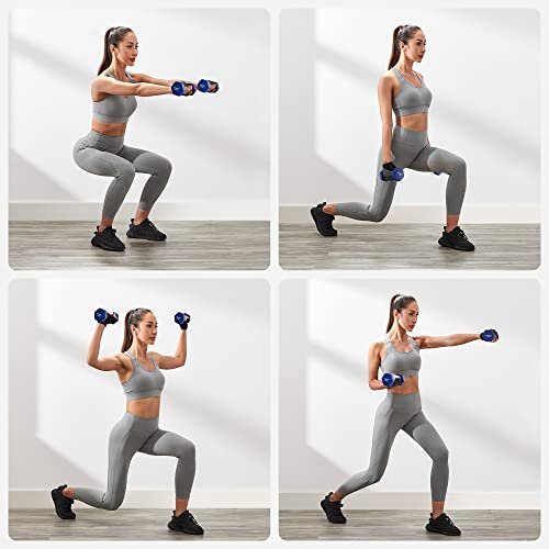 SONGMICS manual 2,5 kg, vanntett og sklisikker - bltt neopren stpejern (sett med 2)