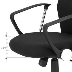 Kontorstol, m. arml�n, vippefunktion og justerbar h�jde  - sort polyester og st�l