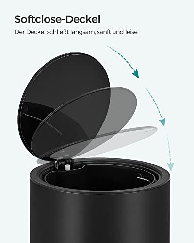 SONGMICS pedalbtte, med innvendig plastbtte - svart plast og sort stl