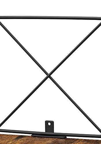 VASAGLE hjrne vegghylle, m. 5 hyller - rustikk brun sponplate og sort stl